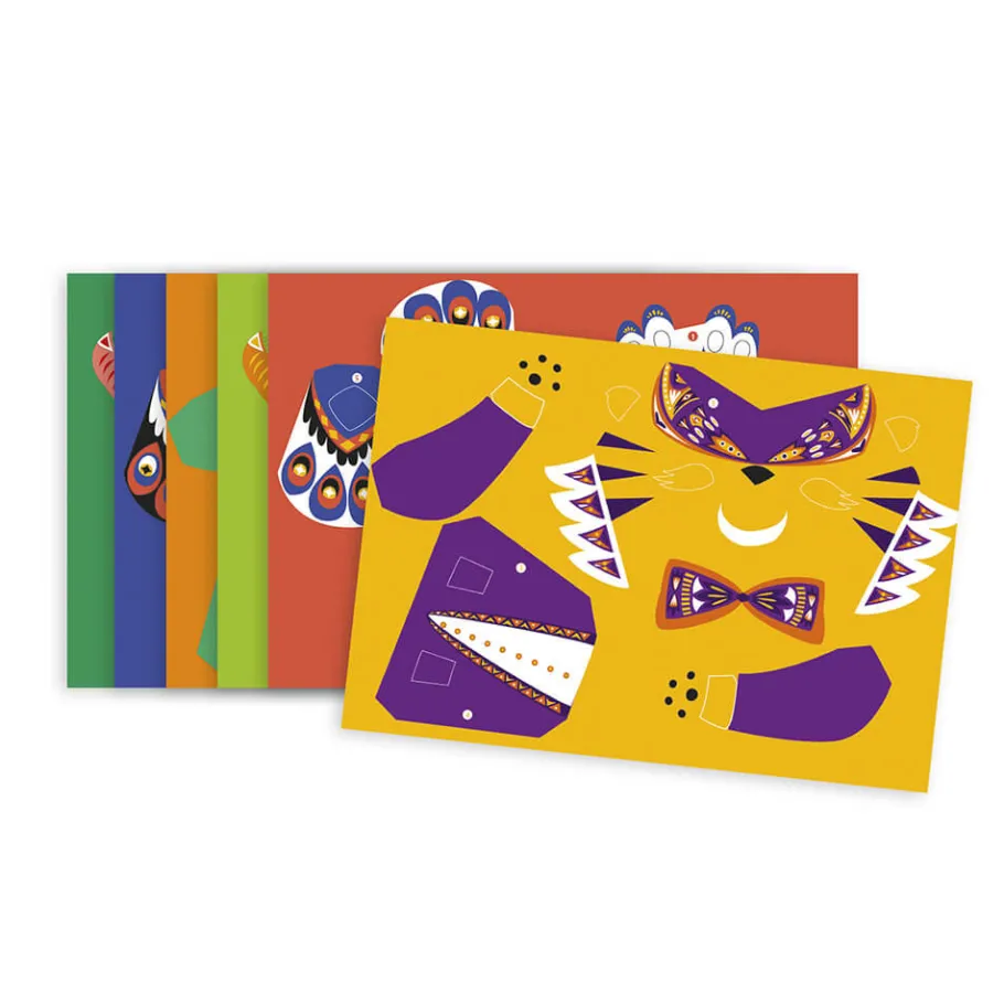 Janod Kit Créatif - 6 Cartes Pop-Up Animaux à Créer* Créations 3D|Tampons & Papeterie