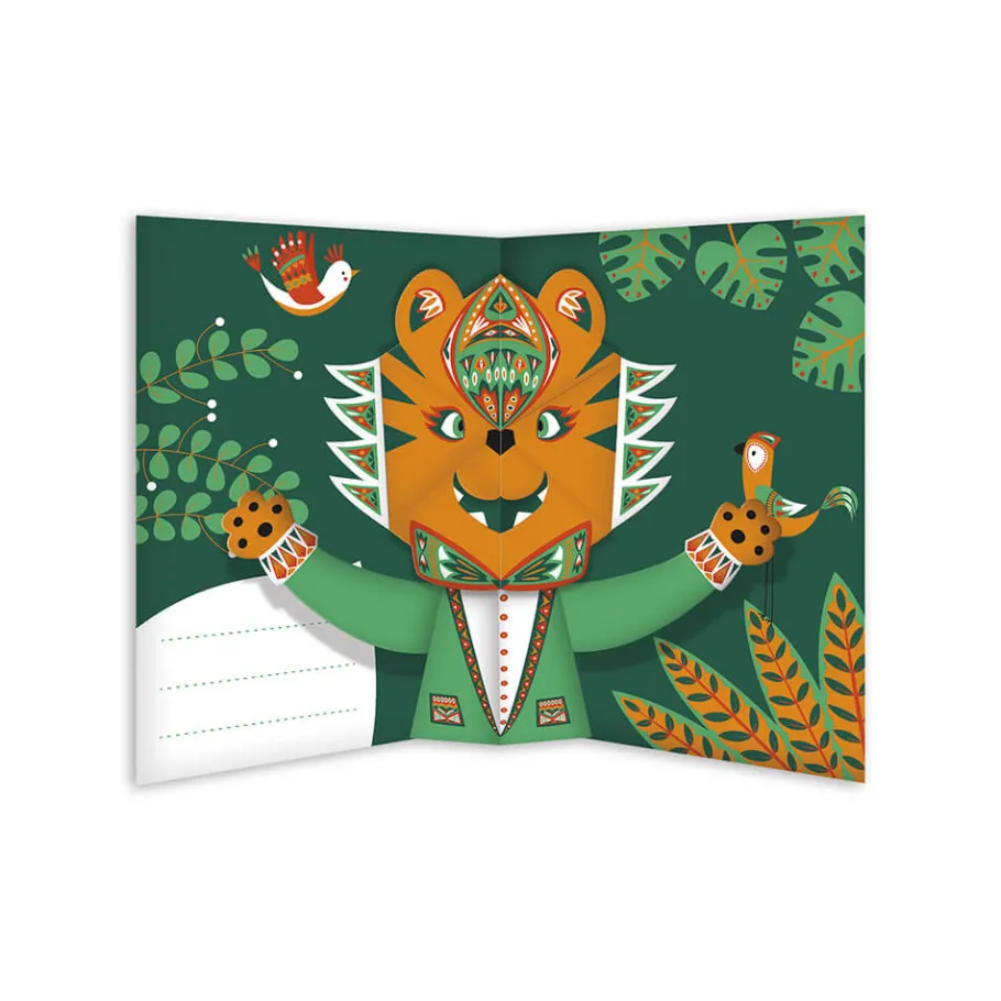 Janod Kit Créatif - 6 Cartes Pop-Up Animaux à Créer* Créations 3D|Tampons & Papeterie