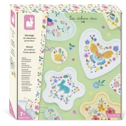 Janod Kit Créatif - 16 Créations en Moulage Jardin Fleuri* Créations 3D|Collection "Les Ateliers Déco"