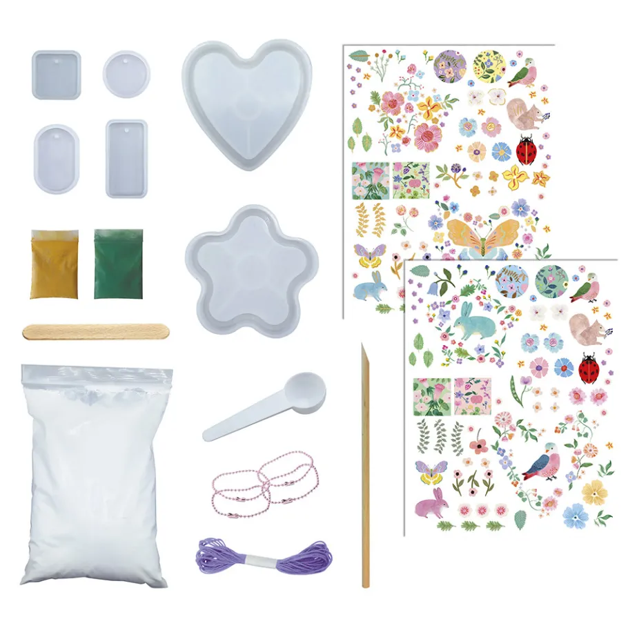 Janod Kit Créatif - 16 Créations en Moulage Jardin Fleuri* Créations 3D|Collection "Les Ateliers Déco"