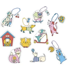 Janod Kit Créatif - 10 Décos en Plastique Fou Chats et Chiens à Créer* Créations 3D|Collection "Les Ateliers Du Calme"