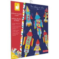 Janod Kit Créatif - 10 Fusées en Papier à Créer* Créations 3D|Tampons & Papeterie