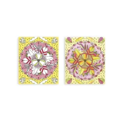 Janod Kit Créatif - 4 Tableaux Peinture Arc-en-Ciel Mandala* Peinture Par Numéro & Coloriage