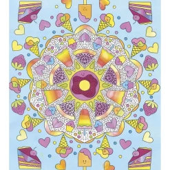 Janod Kit Créatif - 4 Tableaux Peinture Arc-en-Ciel Mandala* Peinture Par Numéro & Coloriage