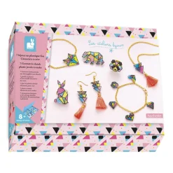 Janod Kit Créatif - Coffret 7 Bijoux en Plastique Fou Geometrix à Créer* Collection "Les Ateliers Bijoux" & Les Perles