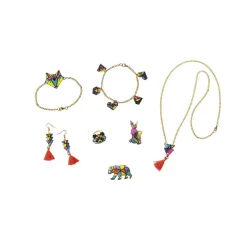 Janod Kit Créatif - Coffret 7 Bijoux en Plastique Fou Geometrix à Créer* Collection "Les Ateliers Bijoux" & Les Perles