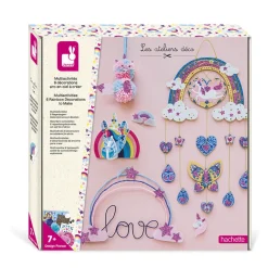 Janod Kit Créatif - Coffret Multi-Activités Arc-En-Ciel* Créations 3D|Sable, Paillettes, Dorure & Strass