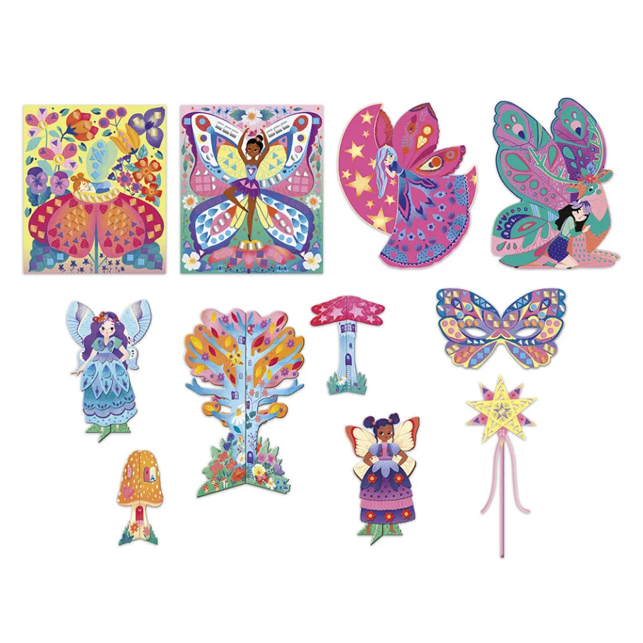 Janod Kit Créatif - Coffret Multi-Activités 11 Réalisations Magic Fairies* Collection "Les Ateliers Du Calme"