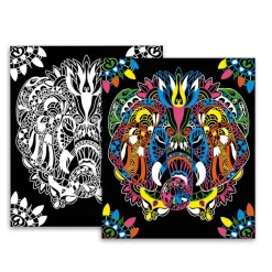 Janod Kit Créatif - Coffret Multi-Activités 17 Réalisations Animaux* Créations 3D|Peinture Par Numéro & Coloriage