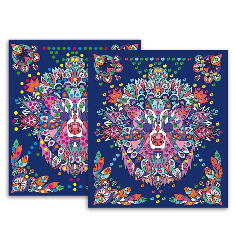 Janod Kit Créatif - Coffret Multi-Activités 17 Réalisations Animaux* Créations 3D|Peinture Par Numéro & Coloriage