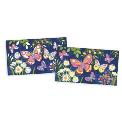 Janod Kit Créatif - Coffret Sables fluo Papillons* Sable, Paillettes, Dorure & Strass|Collection "Les Ateliers Du Calme"