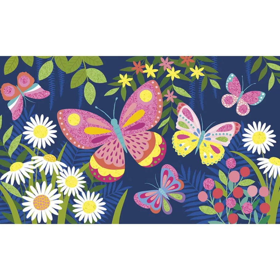 Janod Kit Créatif - Coffret Sables fluo Papillons* Sable, Paillettes, Dorure & Strass|Collection "Les Ateliers Du Calme"