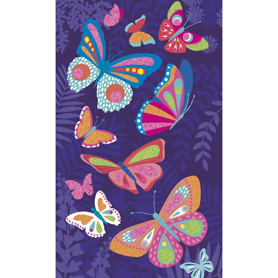 Janod Kit Créatif - Coffret Sables fluo Papillons* Sable, Paillettes, Dorure & Strass|Collection "Les Ateliers Du Calme"
