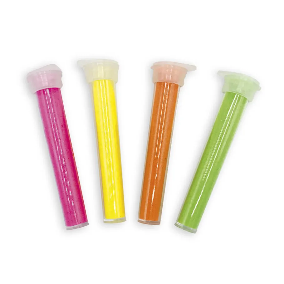 Janod Kit Créatif - Coffret Sables fluo Papillons* Sable, Paillettes, Dorure & Strass|Collection "Les Ateliers Du Calme"