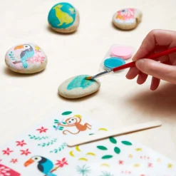 Janod Kit Créatif - Galets à Décorer* Peinture Par Numéro & Coloriage|Collection "Les Ateliers Déco"