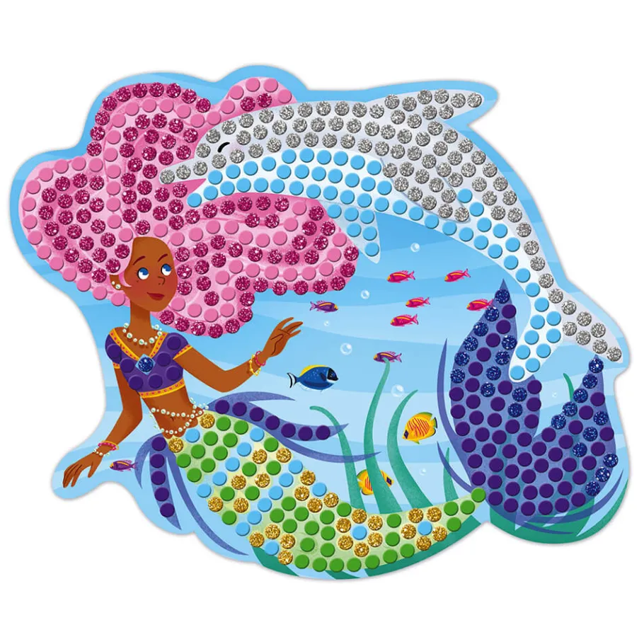 Janod Kit Créatif - Mosaïques Dauphins et Sirènes* Mosaïques & Gommettes|Collection "Les Ateliers Du Calme"