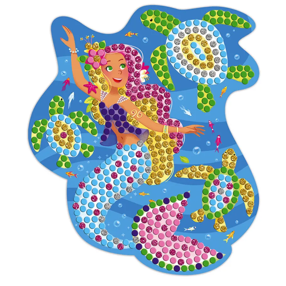 Janod Kit Créatif - Mosaïques Dauphins et Sirènes* Mosaïques & Gommettes|Collection "Les Ateliers Du Calme"