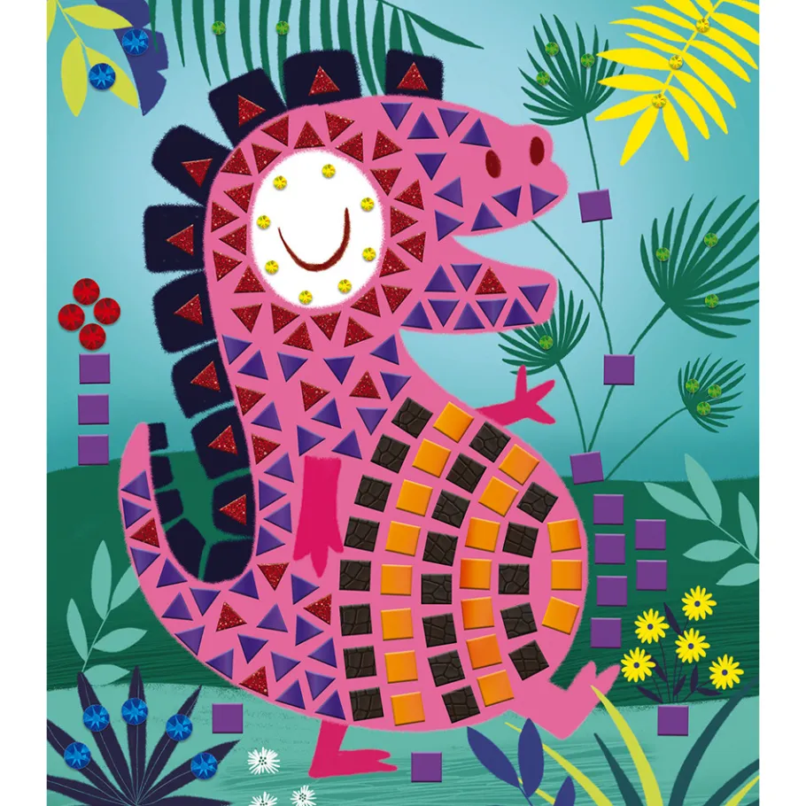 Janod Kit Créatif - Mosaïques Dinosaures* Mosaïques & Gommettes|Collection "Les Ateliers Du Calme"