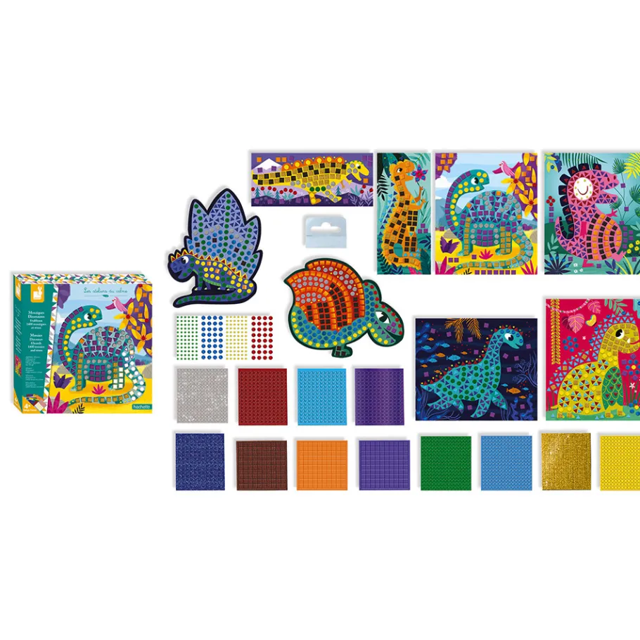 Janod Kit Créatif - Mosaïques Dinosaures* Mosaïques & Gommettes|Collection "Les Ateliers Du Calme"