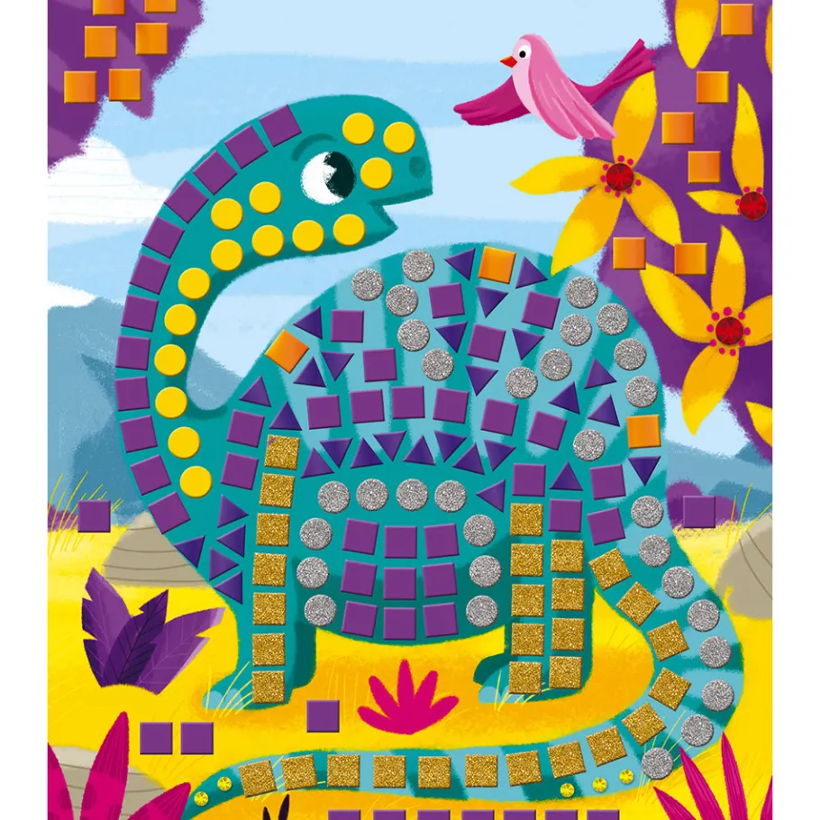 Janod Kit Créatif - Mosaïques Dinosaures* Mosaïques & Gommettes|Collection "Les Ateliers Du Calme"