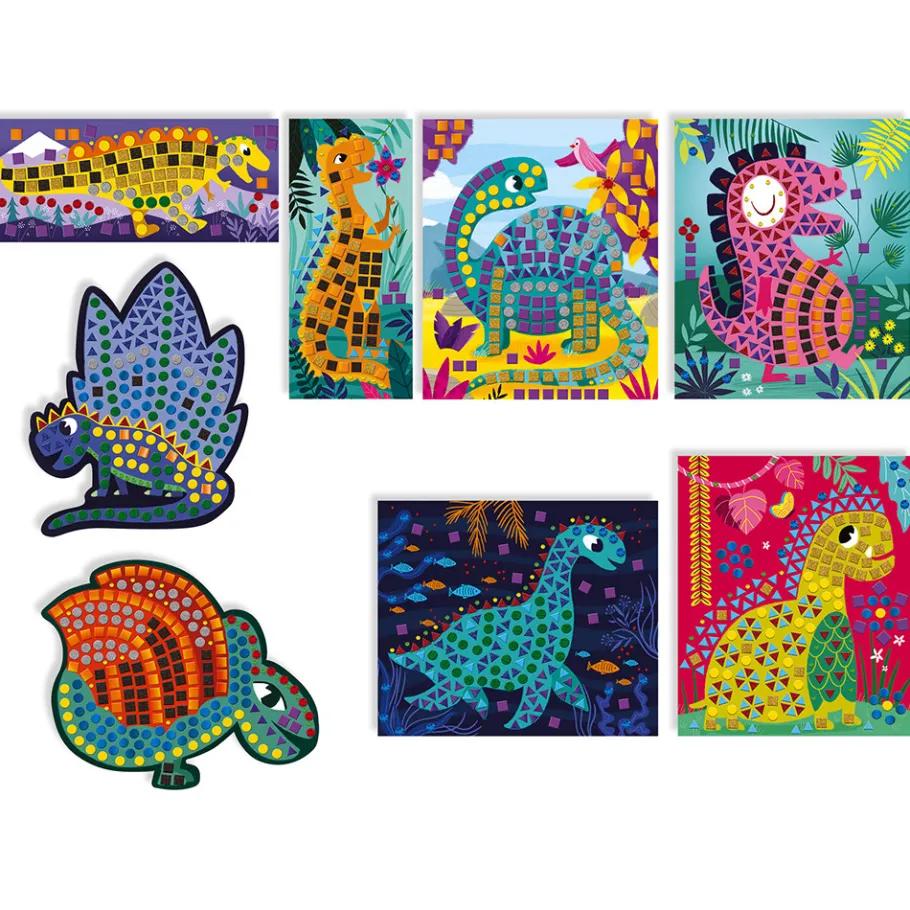 Janod Kit Créatif - Mosaïques Dinosaures* Mosaïques & Gommettes|Collection "Les Ateliers Du Calme"