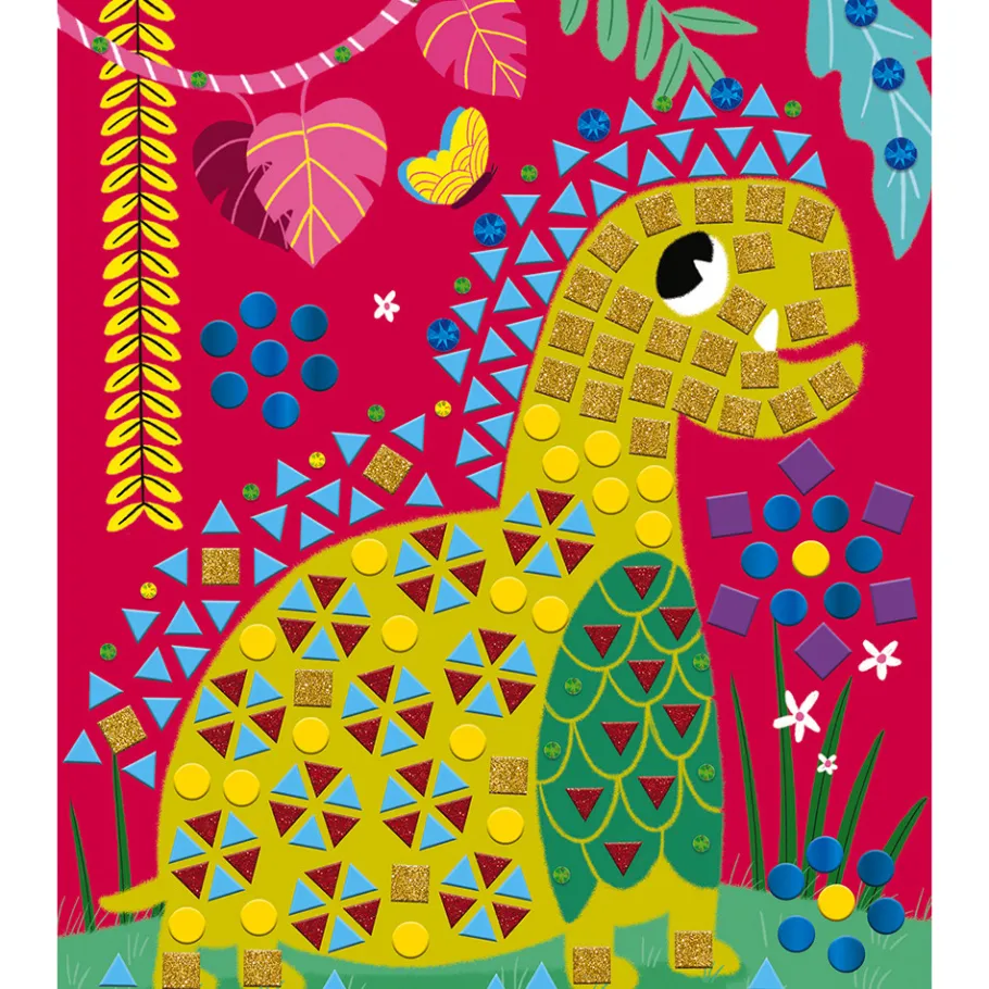 Janod Kit Créatif - Mosaïques Dinosaures* Mosaïques & Gommettes|Collection "Les Ateliers Du Calme"