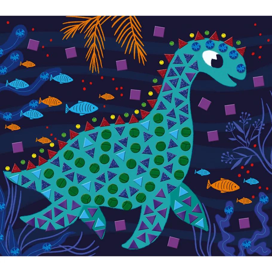 Janod Kit Créatif - Mosaïques Dinosaures* Mosaïques & Gommettes|Collection "Les Ateliers Du Calme"
