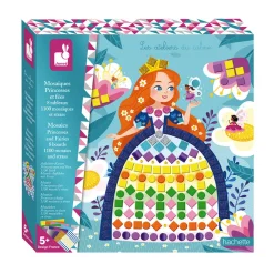 Janod Kit Créatif - Mosaïques Princesses et Fées* Mosaïques & Gommettes|Collection "Les Ateliers Du Calme"