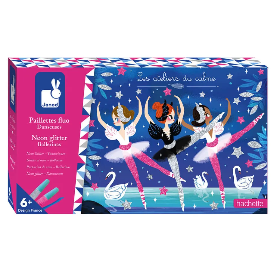 Janod Kit Créatif - Paillettes Fluo Danseuses* Collection "Les Ateliers Du Calme"|Sable, Paillettes, Dorure & Strass
