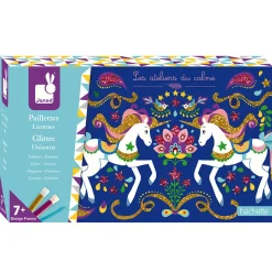 Janod Kit Créatif - Paillettes Licornes* Sable, Paillettes, Dorure & Strass|Collection "Les Ateliers Du Calme"