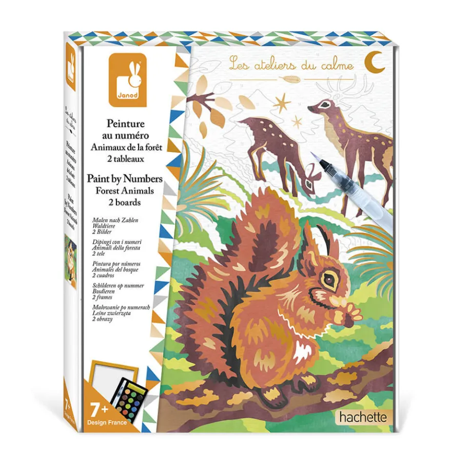 Janod Kit Créatif - Peinture par Numéro Animaux de la Forêt* Peinture Par Numéro & Coloriage