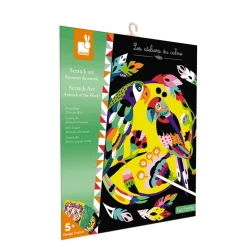 Janod Kit Créatif - Scratch Art Animaux Du Monde* Cartes À Gratter|Collection "Les Ateliers Du Calme"