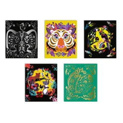 Janod Kit Créatif - Scratch Art Animaux Du Monde* Cartes À Gratter|Collection "Les Ateliers Du Calme"