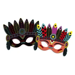 Janod Kit Créatif - Scratch Art Masques De Fête* Cartes À Gratter|Collection 