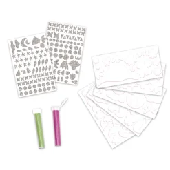 Janod Kit Créatif - Stickers et Sable Phospho Magic Fairies* Sable, Paillettes, Dorure & Strass|Collection 