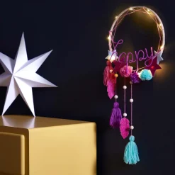 Janod Kit Créatif - Suspension Lumineuse Happy* Créations 3D|Collection "Les Ateliers Déco"
