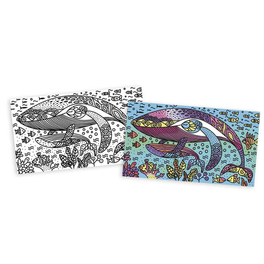 Janod Kit Créatif - Tableaux de Peinture Magique Océan* Peinture Par Numéro & Coloriage