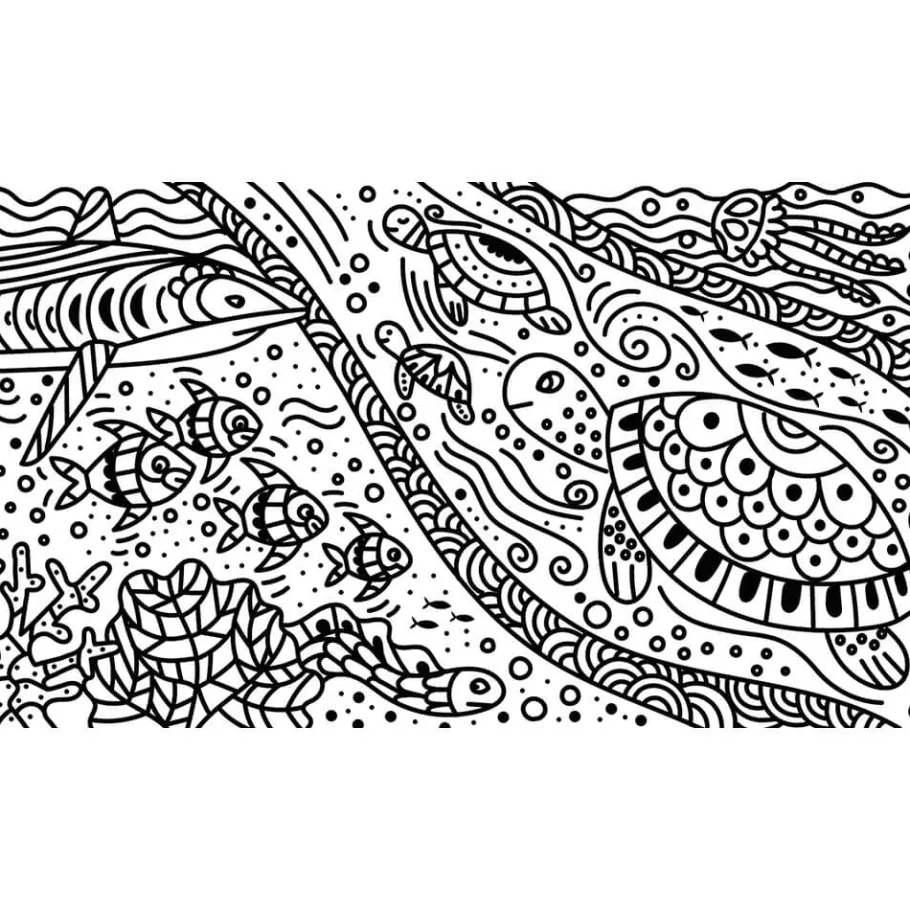 Janod Kit Créatif - Tableaux de Peinture Magique Océan* Peinture Par Numéro & Coloriage
