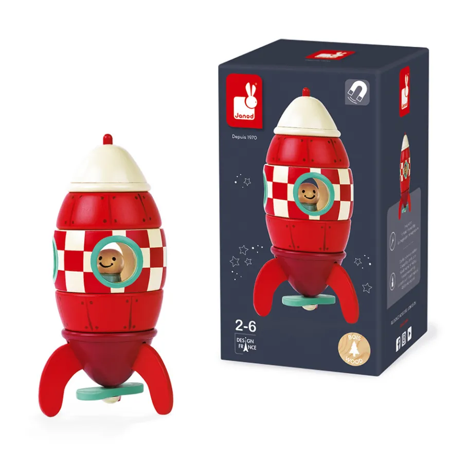 Janod Kit Magnet Fusée - petite taille* Jouets Magnétiques|Trains & Véhicules