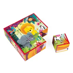 Janod Kubkid - animaux de la jungle - 9 cubes* Cubes & Pyramides
