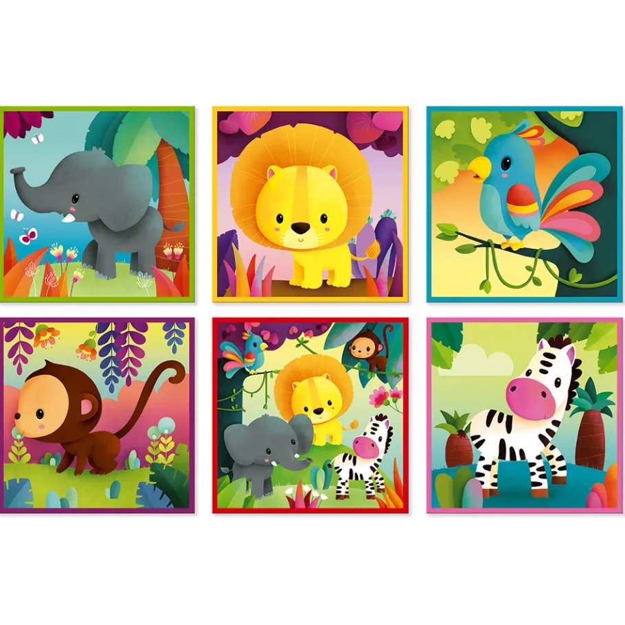 Janod Kubkid - animaux de la jungle - 9 cubes* Cubes & Pyramides