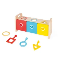 Janod La Boite à Clefs - Essentiel (bois)* Jeux Éducatifs Maternelle|Formes & Couleurs