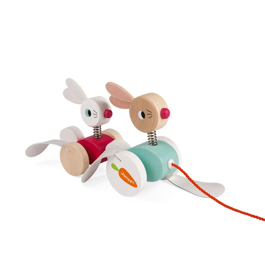 Janod Lapins à promener (bois)* Jouets À Promener & À Pousser