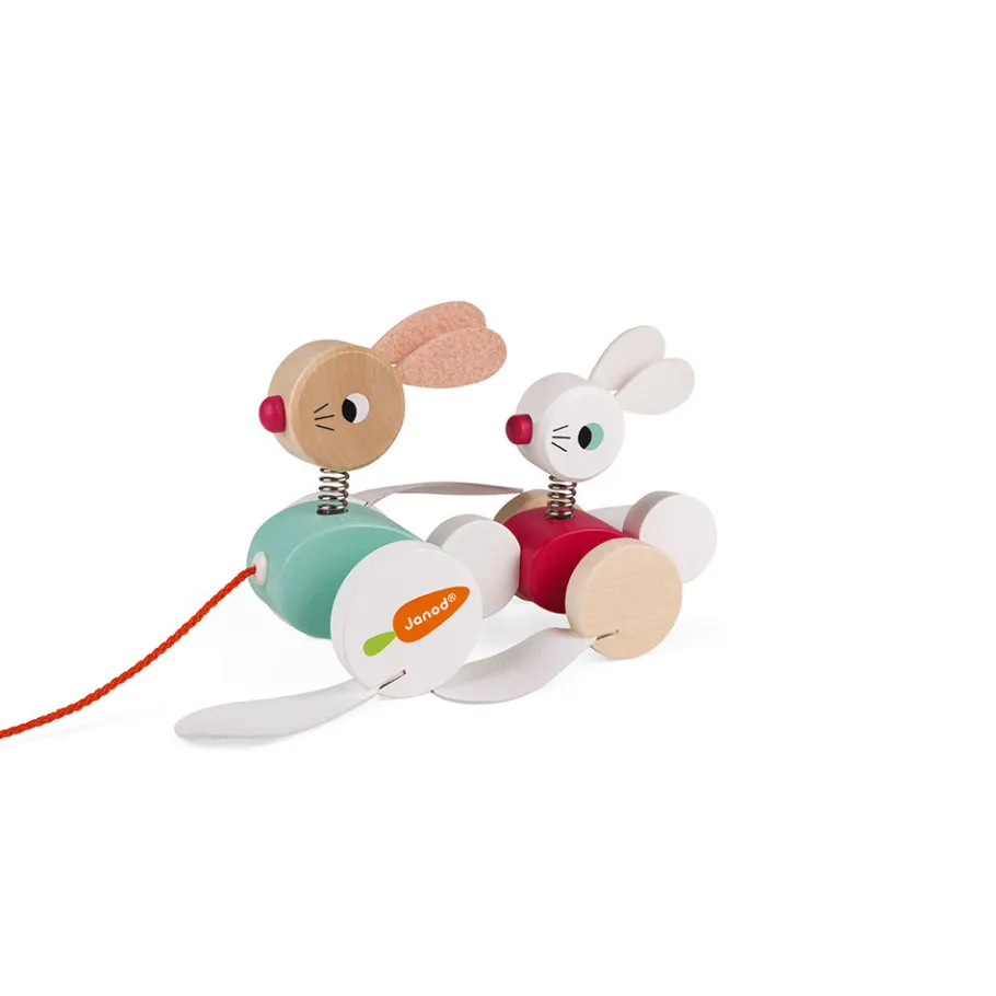 Janod Lapins à promener (bois)* Jouets À Promener & À Pousser