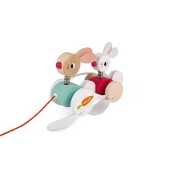 Janod Lapins à promener (bois)* Jouets À Promener & À Pousser