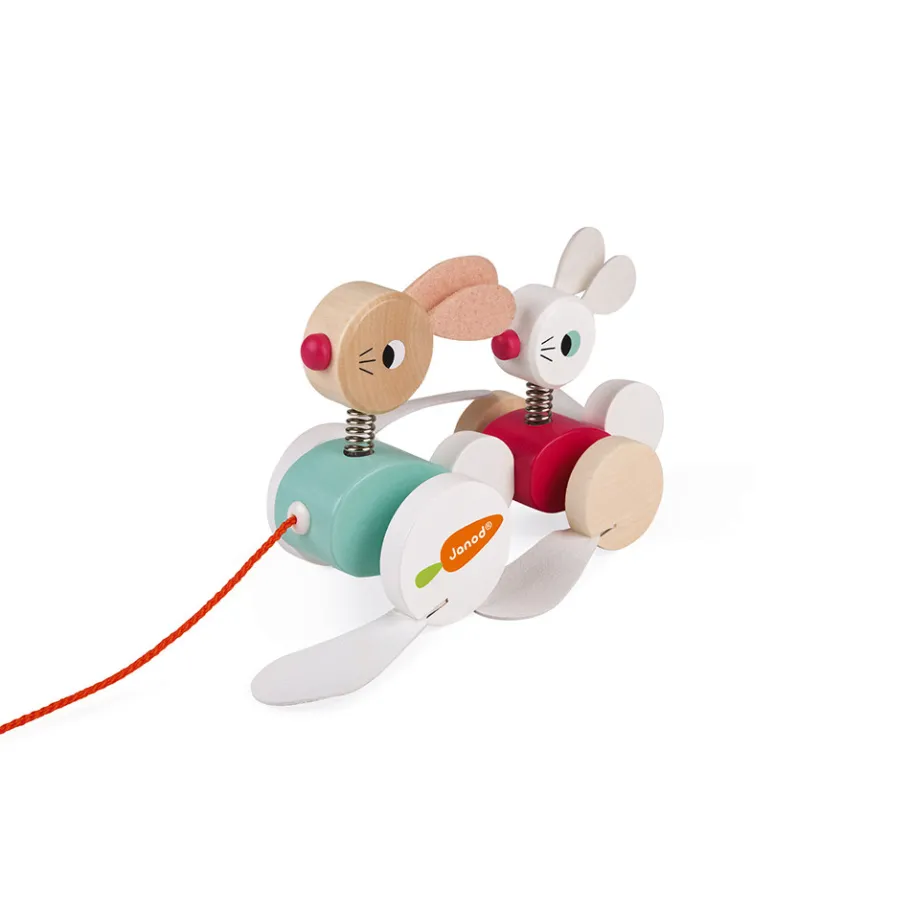 Janod Lapins à promener (bois)* Jouets À Promener & À Pousser