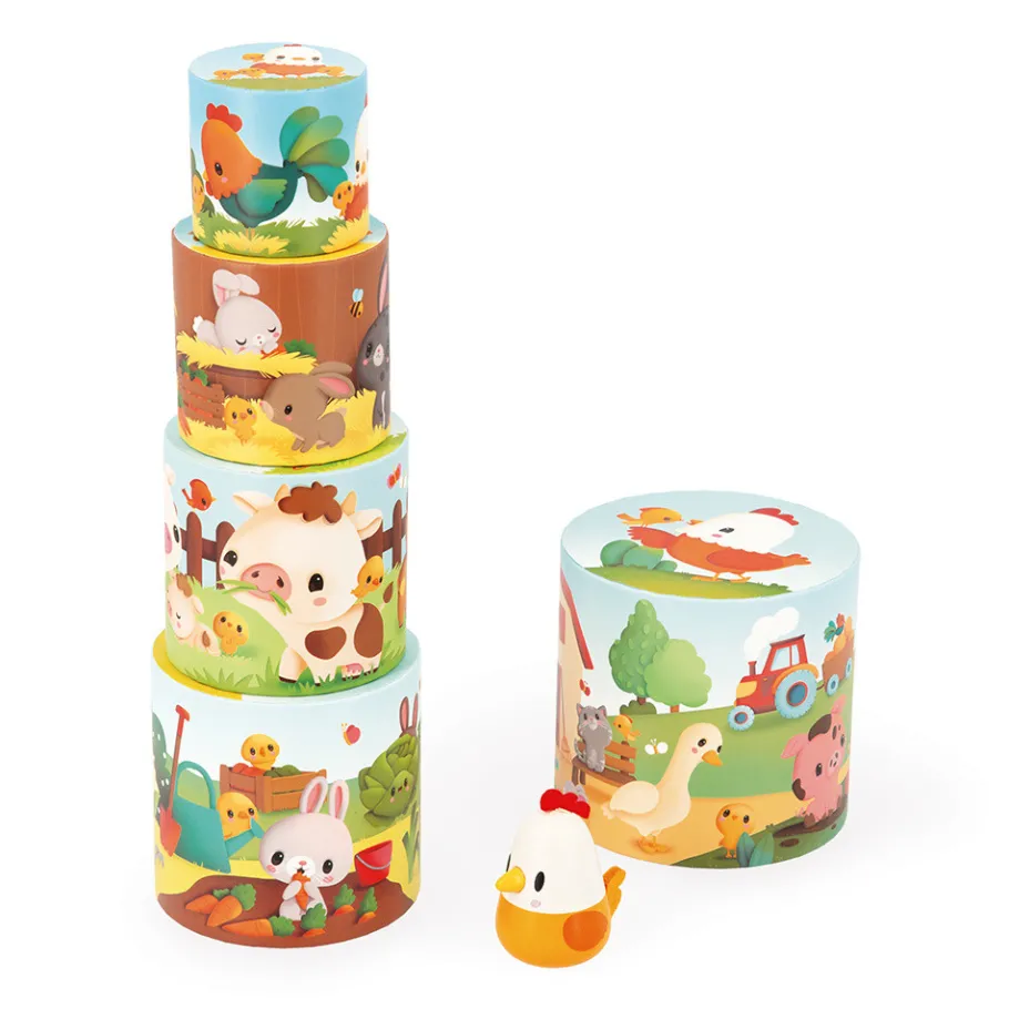 Janod Ma Première Pyramide Poule* Tracteurs & Animaux De La Ferme|Cubes & Pyramides