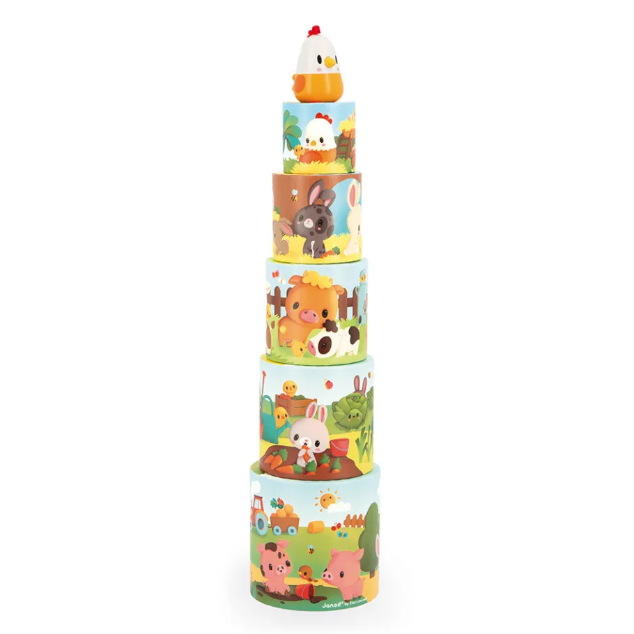 Janod Ma Première Pyramide Poule* Tracteurs & Animaux De La Ferme|Cubes & Pyramides