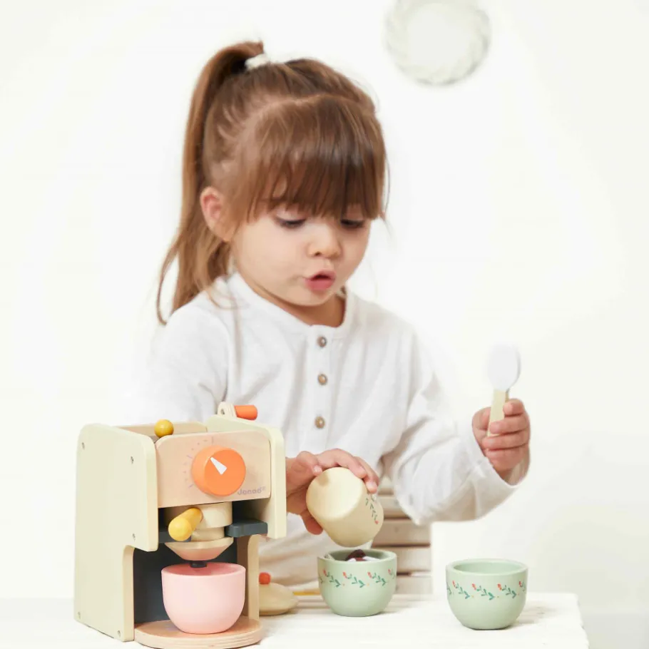 Janod Machine à Café et accessoires Mamie Soleil* Cuisines, Dinettes & Marchandes
