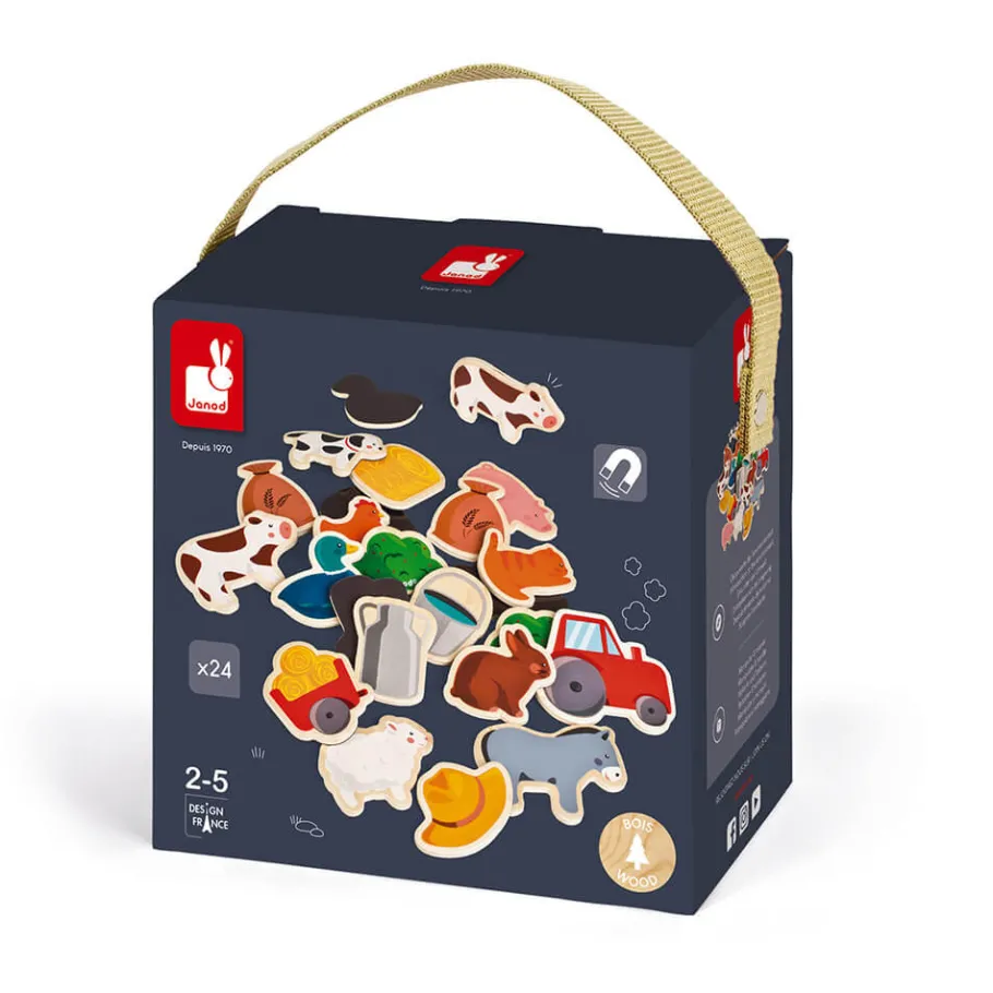 Janod Magnets 24 pièces - Ferme* Tableaux, Ardoises & Magnets|Jouets Magnétiques